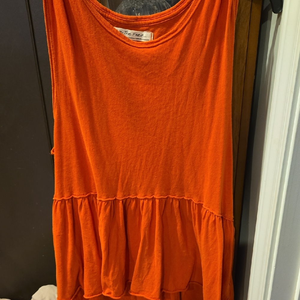 We The Free Vibrant Orange Tank Top